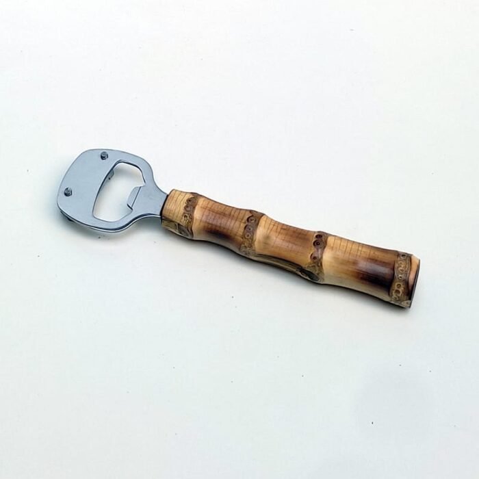 Abridor de garrafas com cabo de bambu|Abridor de garrafa e lata com cabo de bambu|Abridor de lata com cabo de bambu