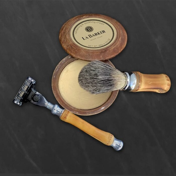 Kit para barbear de luxo da La Barker|Barbeador Labarker|Pincel para barbear|creme de barbear|Barbeador Labarker
