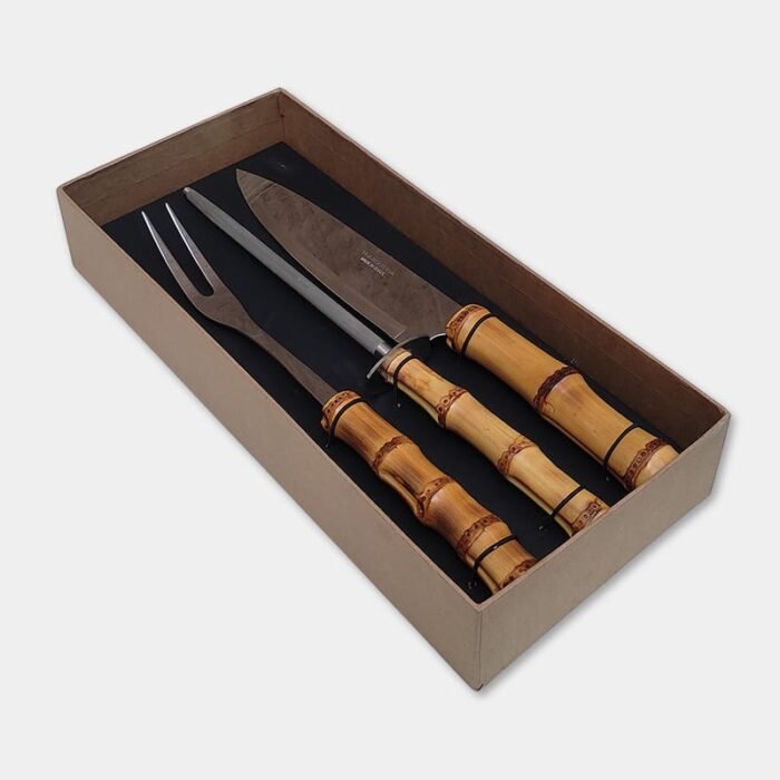 Conjunto churrasco com cabo de bambu|Conjunto churrasco com cabo de bambu||Conjunto Barbecue (3pcs)