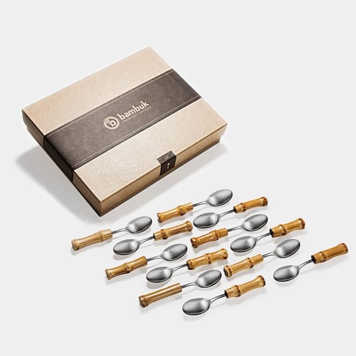 Conjunto de café com cabo de bambu|Colher para café|colgerzinha para café
