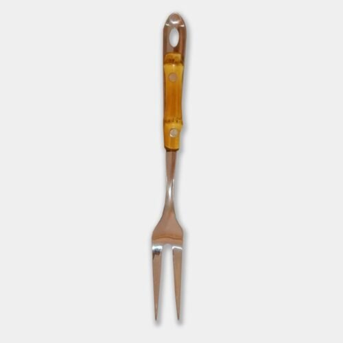 Garfo trinchante revestido com bambu natural marrom