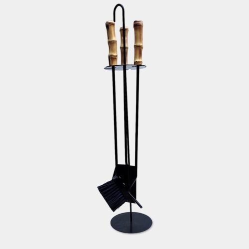 Kit para lareira com detalhes de bambu|Kit para lareira