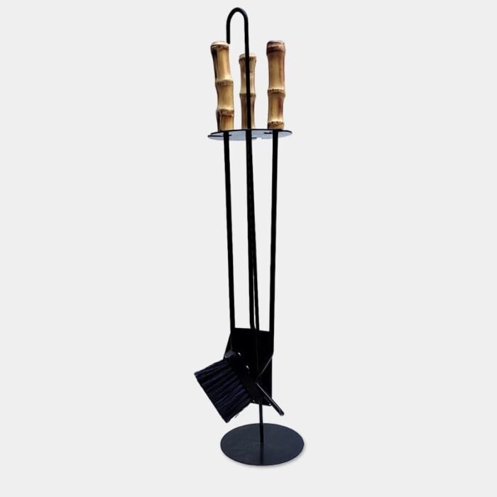 Kit para lareira com detalhes de bambu|Kit para lareira