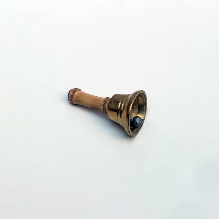sininho de mesa com cabo de bambu|sineta de mesa com cabo de bambu|sino de mesa com cabo de bambu