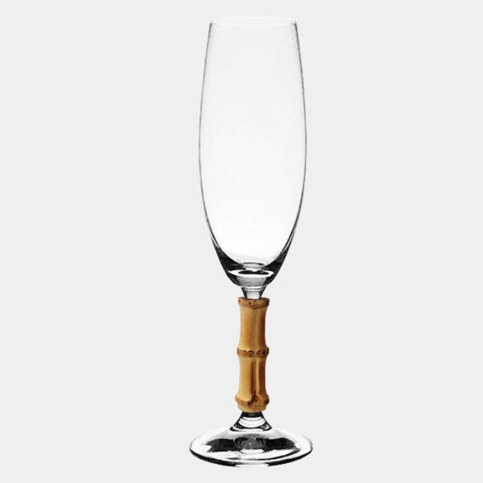 Taça champagne com haste de bambu natural|utensílios para bar